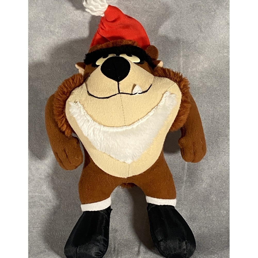 Tasmanian Devil Looney Tunes Santa Taz Plush 11" Vintage 1992 Collectible